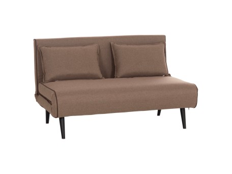 ΚΑΝΑΠΕΣ ΚΡΕΒΑΤΙ 2 ΑΤΟΜΩΝ ASMA HM3077.07 ΣΚΟΥΡΟ ΜΠΕΖ ΥΦΑΣΜΑ 143x78x84Yεκ.