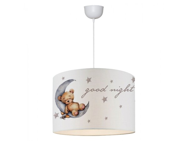 ΠΑΙΔΙΚΟ ΦΩΤΙΣΤΙΚΟ ΟΡΟΦΗΣ ΥΦΑΣΜΑΤΙΝΟ HM7574.02 ΛΕΥΚΟ ΜΕ ΣΧΕΔΙΟ TEDDY BEAR Φ28x70Y εκ.