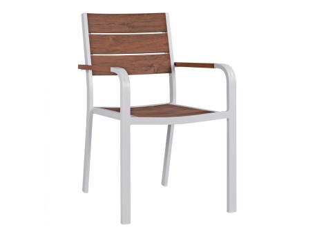 ΠΟΛΥΘΡΟΝΑ ΑΛΟΥΜΙΝΙΟΥ SAGA ΛΕΥΚΗ ΜΕ POLYWOOD HM5127.01 55x56x85Υ εκ.