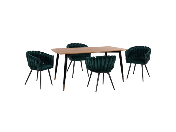 ΣΕΤ ΤΡΑΠΕΖΑΡΙΑΣ 5ΤΜΧ JOLIE HM12123.01 MDF TOP ΣΕ ΦΥΣΙΚΟ--ΚΥΠΑΡΙΣΣΙ ΒΕΛΟΥΔΟ