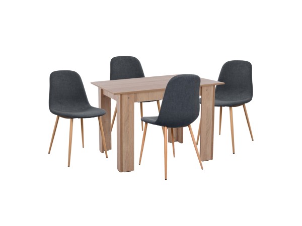 ΣΕΤ ΤΡΑΠΕΖΑΡΙΑΣ 5ΤΜΧ KELVIN HM21116 ΤΡΑΠΕΖΙ ΜΕ ΚΑΡΕΚΛΕΣ ΜΕΤΑΛΛΙΚΕΣ ΜΕ ΥΦΑΣΜΑ