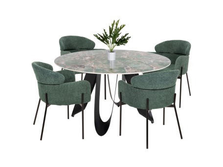 ΣΕΤ ΤΡΑΠΕΖΑΡΙΑΣ 5ΤΜΧ ZOD HM21045 ΣΤΡΟΓΓΥΛΟ ΤΡΑΠΕΖΙ ΜΕ ΚΕΡΑΜΙΚΟ TOP-4 ΠΟΛΥΘΡΟΝΕΣ ΠΕΤΡΟΛ