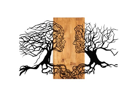 ΔΙΑΚΟΣΜΗΤΙΚΟ ΤΟΙΧΟΥ ILLUSION HM4803-ΦΥΛΛΑ ΜΕΤΑΛΛΟΥ ΜΑΥΡΑ-ΞΥΛΟ 92x3(βάθος)x58Υεκ.