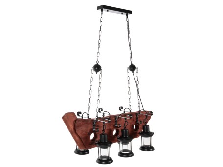 ΦΩΤΙΣΤΙΚΟ ΟΡΟΦΗΣ 6-ΦΩΤΟ ΚΡΕΜΑΣΤΟ HM4117 ΞΥΛΟ-ΜΕΤΑΛΛΟ-ΓΥΑΛΙ 116Υεκ