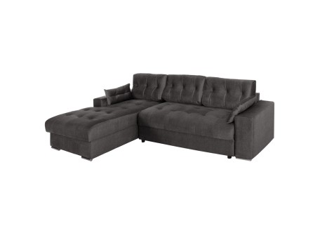 ΚΑΝΑΠΕΣ-ΚΡΕΒΑΤΙ-ΑΡΙΣΤ.ΓΩΝΙΑ-ΜΕ ΑΠΟΘ.ΧΩΡΟ CLANCY HM3281.02L ΑΝΘΡΑΚΙ ΥΦΑΣΜΑ 308x181x92Υεκ