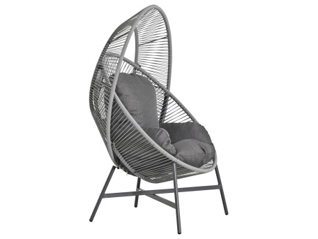 ΠΟΛΥΘΡΟΝΑ-ΦΩΛΙΑ RULER HM6506.01 ΓΚΡΙ ΜΕΤΑΛΛΟ-P.E.RATTAN-ΜΑΞΙΛΑΡΙΑ 90x85x149Υεκ