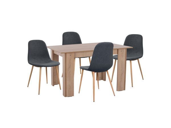 ΣΕΤ ΤΡΑΠΕΖΑΡΙΑΣ 5ΤΜΧ KELVIN HM21117 ΤΡΑΠΕΖΙ ΜΕ ΚΑΡΕΚΛΕΣ ΜΕΤΑΛΛΙΚΕΣ ΜΕ ΥΦΑΣΜΑ