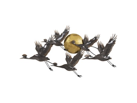 ΔΙΑΚΟΣΜΗΤΙΚΟ ΤΟΙΧΟΥ ΜΕΤΑΛΛΙΚΟ HM4208 ΠΟΥΛΙΑ ΣΕ ΓΚΡΙ-ΧΡΥΣΟ 90x46Υ εκ.