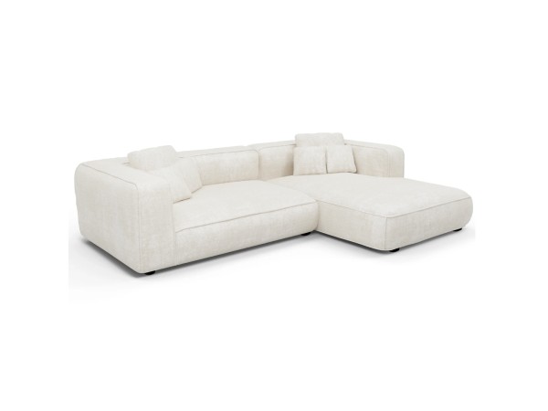 ΚΑΝΑΠΕΣ ΓΩΝΙΑ (ΔΕΞΙΑ) 3-ΘΕΣΙΟΣ GRACE HM3280.02R ΛΕΥΚΟ ΥΦΑΣΜΑ 252x160x70-90Υεκ