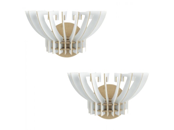 ΣΕΤ ΑΠΛΙΚΕΣ ΤΟΙΧΟΥ 2ΤΜΧ ΞΥΛΙΝΕΣ ΑΠΟ MDF ΛΕΥΚΟ HM7382.01 32x22x19Υ εκ.