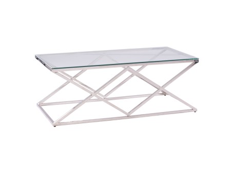 ΤΡΑΠΕΖΙ ΣΑΛΟΝΙΟΥ HOLLAND HM8624.01 ΜΕ ΓΥΑΛΙ ΚΑΙ ΒΑΣΗ ΧΡΩΜΙΟΥ 120X60Χ45 EK.