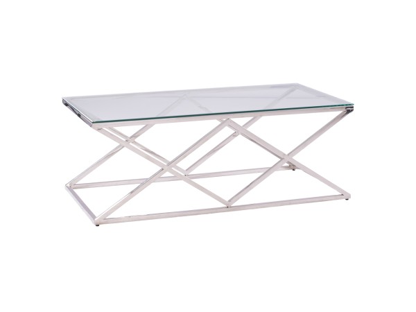 ΤΡΑΠΕΖΙ ΣΑΛΟΝΙΟΥ HOLLAND HM8624.01 ΜΕ ΓΥΑΛΙ ΚΑΙ ΒΑΣΗ ΧΡΩΜΙΟΥ 120X60Χ45 EK.