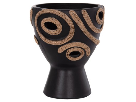 ΕΠΙΤΡΑΠΕΖΙΟ ΔΙΑΚΟΣΜΗΤΙΚΟ ΒΑΖΟ DEAN HM4678.01 ΤΕΡΑΚΟΤΑ ΣΕ ΜΑΥΡΟ--Φ23x29Υεκ.