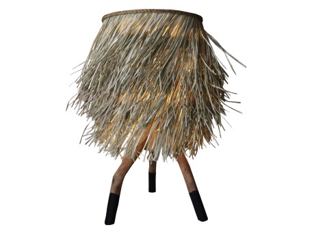 ΦΩΤΙΣΤΙΚΟ ΕΠΙΤΡΑΠΕΖΙΟ ΠΟΔΙΑ ΤΕΑΚ ΚΑΠΕΛΟ SEAGRASS ΣΕ ΦΥΣΙΚΟ ΜΑΥΡΟ Φ30x30-60Yεκ.HM7771