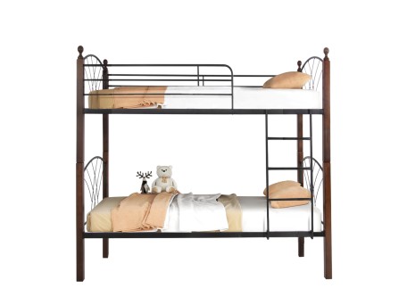 ΚΟΥΚΕΤΑ ΚΡΕΒΑΤΙ STOREY HM687 ΜΑΥΡΟ ΜΕΤΑΛΛΟ-ΚΑΡΥΔΙ RUBBERWOOD-ΓΙΑ ΣΤΡΩΜΑ 190x90εκ