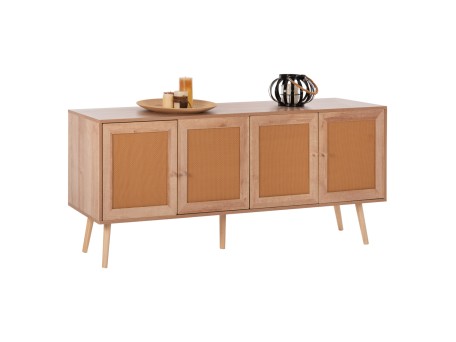 ΜΠΟΥΦΕΣ COLM HM9440.11 ΜΕΛΑΜΙΝΗΣ & ΣΥΝΘΕΤΙΚΟ RATTAN ΣΤΙΣ 4 ΠΟΡΤΕΣ 160x39,5x71Yεκ.