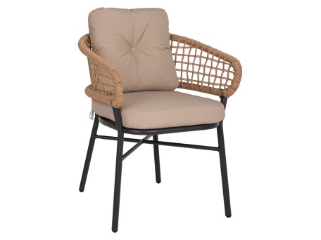 ΠΟΛΥΘΡΟΝΑ ΑΛΟΥΜΙΝΙΟΥ DARK GREY ΕΠΑΓΓΕΛΜ. RATTAN ΜΑΞΙΛΑΡΙ ΜΠΕΖ HM5863.01 60x56x84 εκ.
