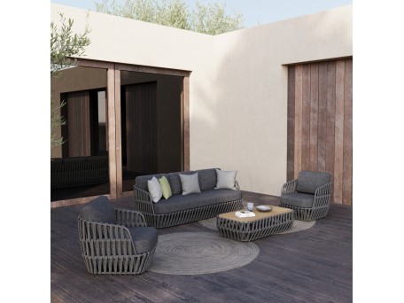 ΣΕΤ ΣΑΛΟΝΙ ΕΞ.ΧΩΡΟΥ 4ΤΜΧ SABO HM6208.01 ΣΚΟΥΡΟ ΓΚΡΙ OLEFIN-P.E.ΣΧΟΙΝΙ-ΑΛΟΥΜ.-ΞΥΛΟ TEAK