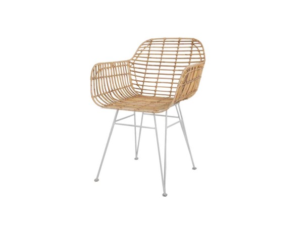 Καρέκλα Τραπεζαρίας με μπράτσα Marea White legs (57x60x82) Soulworks 0300088