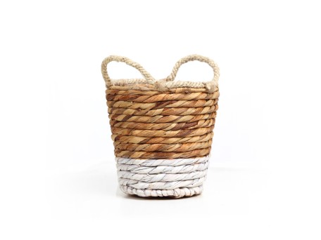 Καλάθι Jununca top edge natural with white Small (20x20/26) Soulworks 0510056