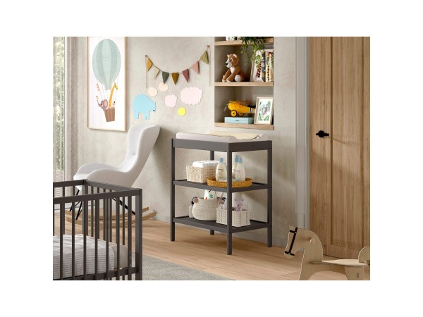 Dino Βρεφική Αλλαξιέρα με 2 ράφια - Ανθρακί Dino Βρεφική Αλλαξιέρα με 2 ράφια - Ανθρακί