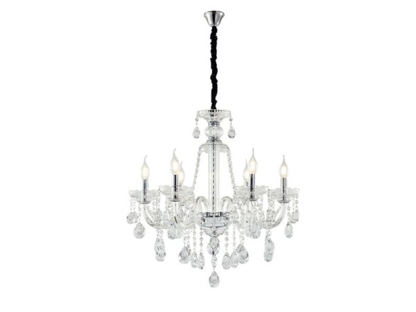 Artekko Chandelier Πολυέλαιος 6φωτος Διάφανο Κρύσταλλο (60x60x70)cm Artekko Chandelier Πολυέλαιος 6φωτος Διάφανο Κρύσταλλο (60x60x70)cm