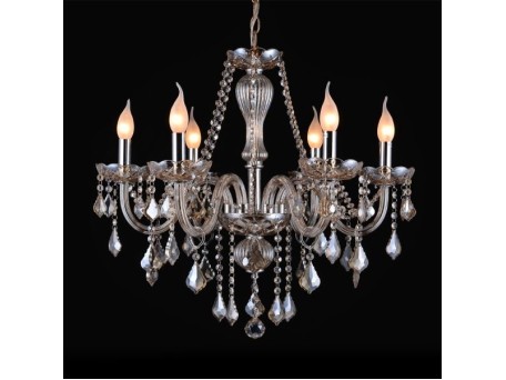 Artekko Chandelier Πολυέλαιος 6φωτος Σαμπανιζέ Κρύσταλλο (70x70x60)cm