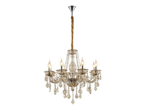 Artekko Chandelier Πολυέλαιος 8φωτος Σαμπανιζέ Κρύσταλλο (70x70x60)cm