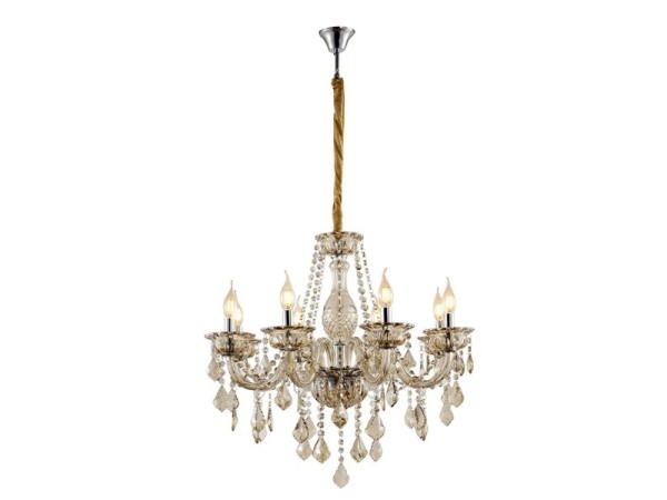 Artekko Chandelier Πολυέλαιος 8φωτος Σαμπανιζέ Κρύσταλλο (70x70x60)cm