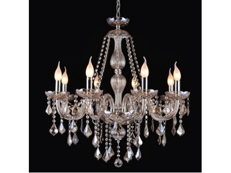 Artekko Chandelier Πολυέλαιος 8φωτος Σαμπανιζέ Κρύσταλλο (70x70x80)cm