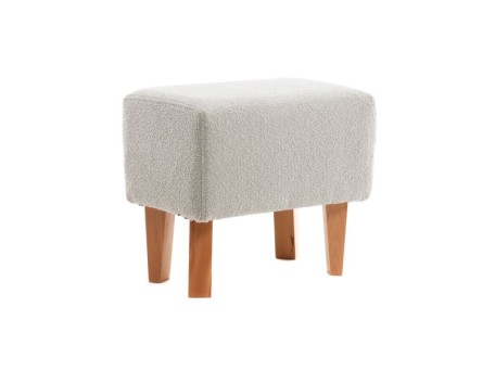 Artekko Zumrut Σκαμπώ Υφασμάτινο Γκρι με Ξύλινα Πόδια (50x30x42)cm