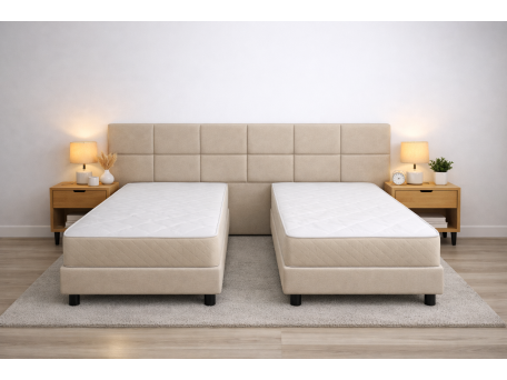 Κρεβάτι διπλό με κεφαλάρι που μετατρεπόμενο σε δυο μονά  