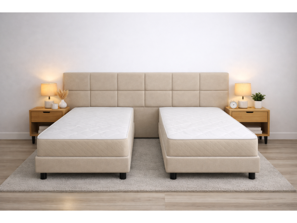 Κρεβάτι διπλό με κεφαλάρι που μετατρεπόμενο σε δυο μονά  