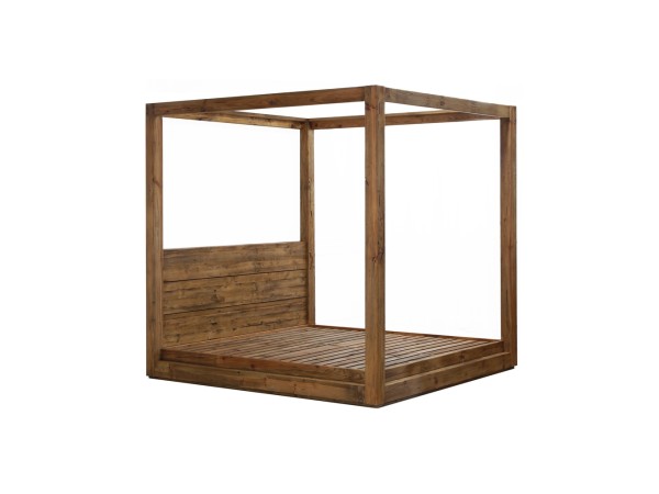 Κρεβάτι με ουρανό μασίφ ξύλο 172Χ222ΧΥ.215cm AH103-15