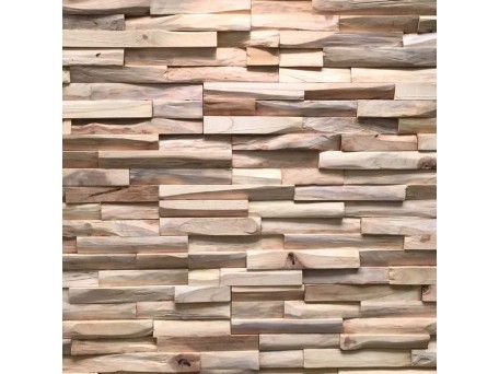 Πάνελ Επένδυσης Τοίχου 3D από Φυσικό Ξύλο Teak 495×180×20mm Rebel of Styles Teak Benevento 540‑021 Συσκευασία 1 Τεμάχιο