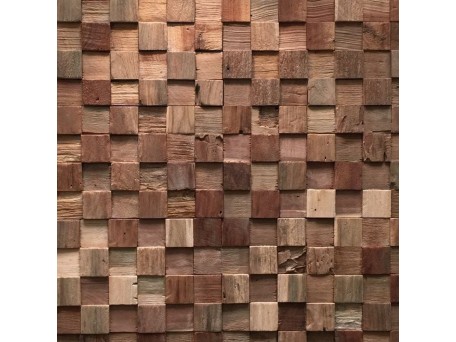 Πάνελ Επένδυσης Τοίχου 3D από Φυσικό Ξύλο Teak 495x180x20mm Rebel of Styles Teak Square 540‑008 Συσκευασία 1 Τεμάχιο