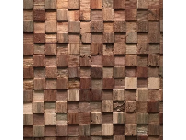 Πάνελ Επένδυσης Τοίχου 3D από Φυσικό Ξύλο Teak 495x180x20mm Rebel of Styles Teak Square 540‑008 Συσκευασία 1 Τεμάχιο