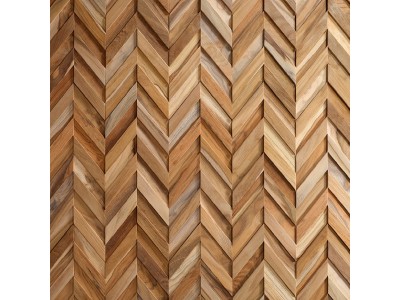 Πάνελ Επένδυσης Τοίχου 3D Rebel of Styles Teak Chevron απο Φυσικό Ξύλο  386x180x20mm σετ 5 Τεμάχια