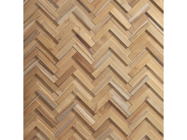 Πάνελ Επένδυσης Τοίχου 3D Rebel of Styles Teak Herringbone 540-019 απο Φυσικό Ξύλο  375x180x15mm σετ 6 Τεμάχια