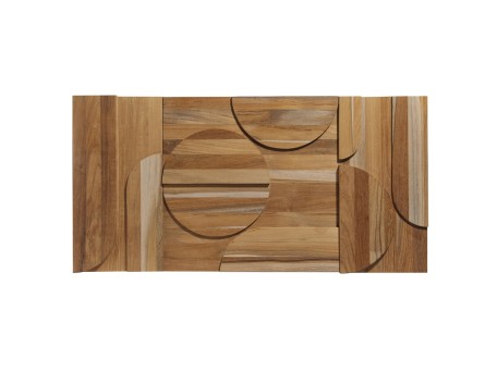 Πάνελ Επένδυσης Τοίχου από 100% Φυσικό Ξύλο TEAK 400x200x20mm Rebel of Styles 3D Teak Deco Curved 540-018  Συσκευασία 4Τεμάχια