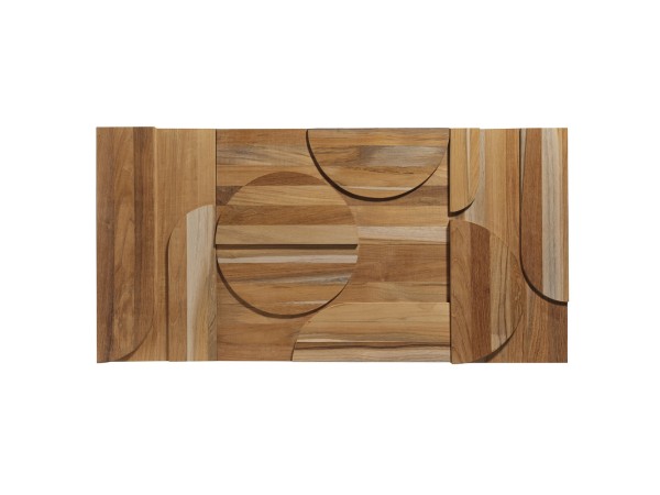 Πάνελ Επένδυσης Τοίχου από 100% Φυσικό Ξύλο TEAK 400x200x20mm Rebel of Styles 3D Teak Deco Curved 540-018  Συσκευασία 4Τεμάχια