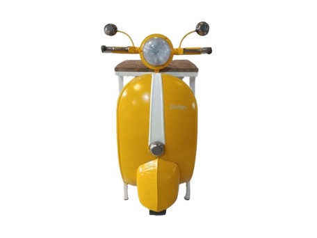ΤΡΑΠΕΖΙ  ΒΟΗΘΗΤΙΚΟ MINI VESPA ΜΕ ΡΑΦΙΑ ΚΙΤΡΙΝΟ ΛΕΥΚΟ ΦΥΣΙΚΟ 61x45x88