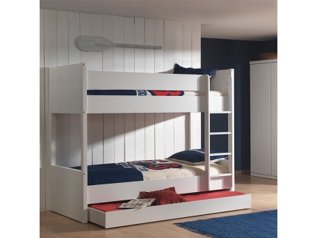 Παιδική κουκέτα ξύλινη Lara με συρόμενο κρεβάτι