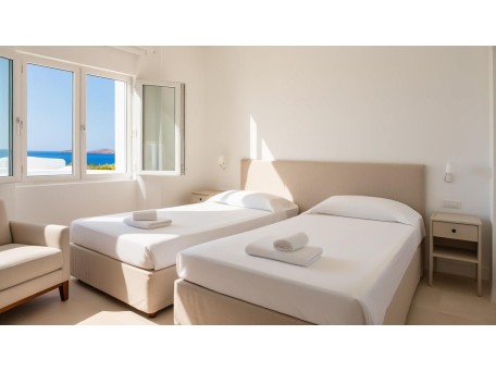 Κρεβάτι διπλό με κεφαλάρι μετατρεπόμενο σε δυο μονά μαζί με τα στρώματα 