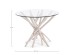  Στρογγυλό  Γυάλινο Τραπέζι με ξύλινη βάση 110x110
