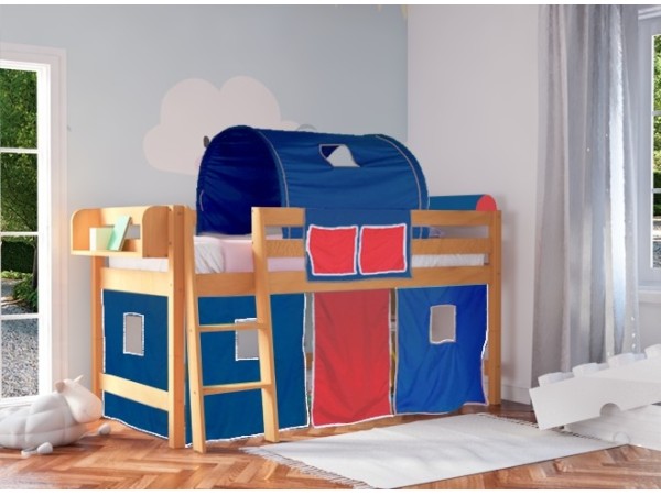 Παιδικό κρεβάτι υπερυψωμένο  οξιάς Smart plus σε φυσικό χρώμα