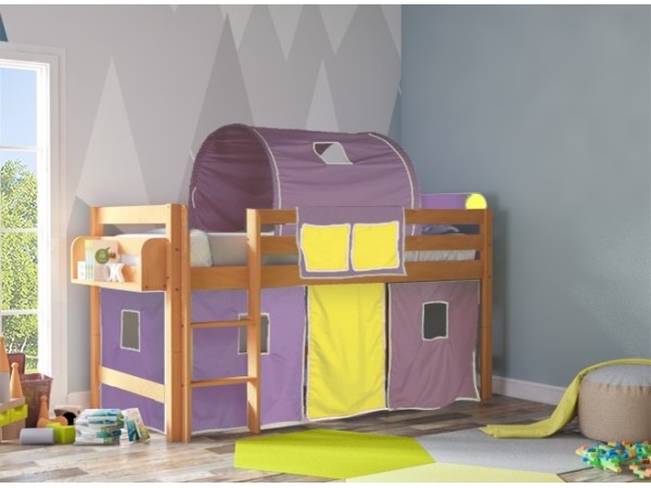 Παιδικό κρεβάτι υπερυψωμένο  Smart οξιά σε φυσικό χρώμα